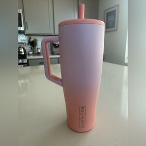 BrüMate 40 oz Insulated Tumbler With Handle & Straw Pink Ombre